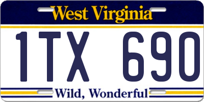WV license plate 1TX690