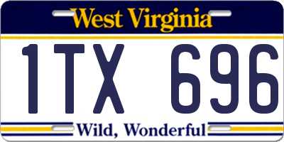 WV license plate 1TX696