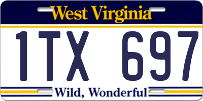 WV license plate 1TX697