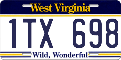 WV license plate 1TX698