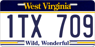 WV license plate 1TX709
