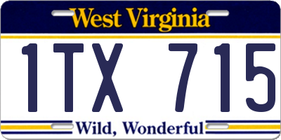WV license plate 1TX715