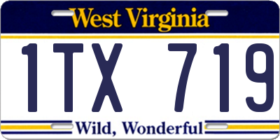 WV license plate 1TX719