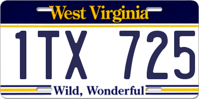 WV license plate 1TX725