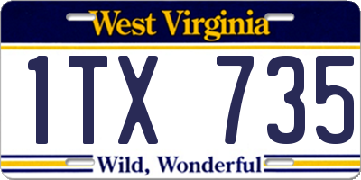 WV license plate 1TX735