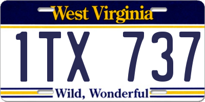 WV license plate 1TX737