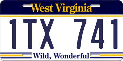 WV license plate 1TX741