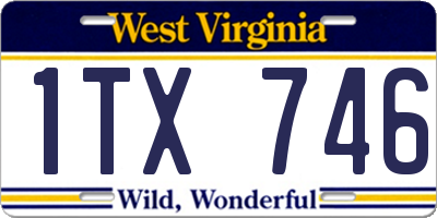 WV license plate 1TX746