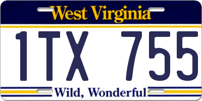 WV license plate 1TX755