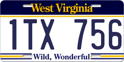 WV license plate 1TX756