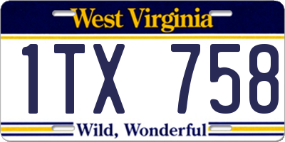 WV license plate 1TX758