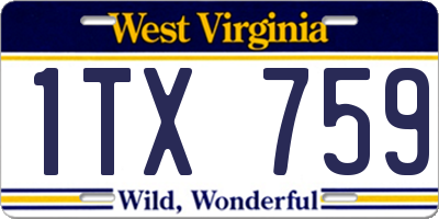 WV license plate 1TX759
