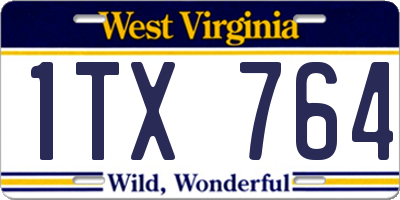 WV license plate 1TX764