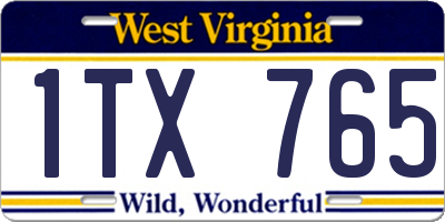 WV license plate 1TX765