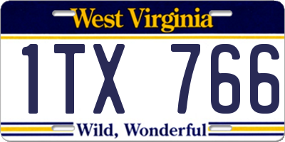 WV license plate 1TX766