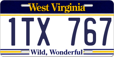 WV license plate 1TX767