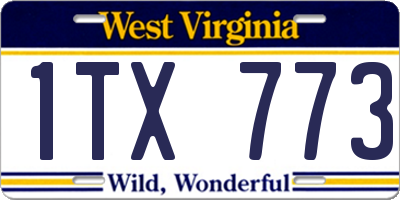 WV license plate 1TX773