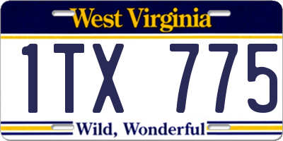 WV license plate 1TX775