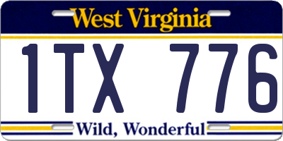 WV license plate 1TX776
