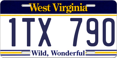 WV license plate 1TX790
