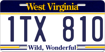 WV license plate 1TX810