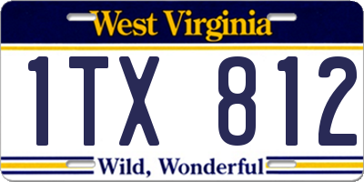 WV license plate 1TX812