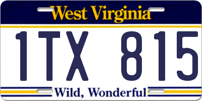 WV license plate 1TX815
