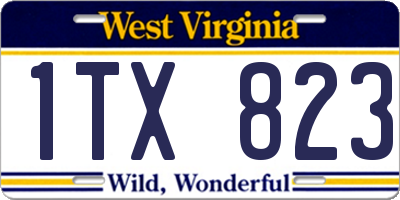 WV license plate 1TX823