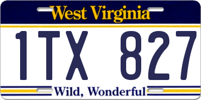 WV license plate 1TX827