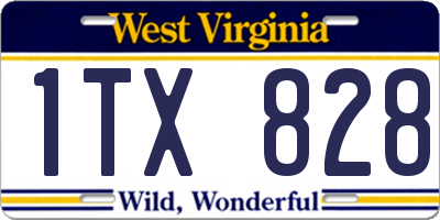 WV license plate 1TX828