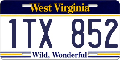 WV license plate 1TX852