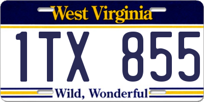 WV license plate 1TX855