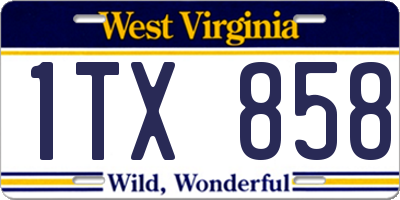 WV license plate 1TX858