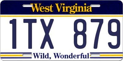 WV license plate 1TX879