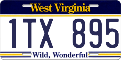 WV license plate 1TX895