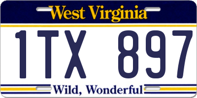 WV license plate 1TX897