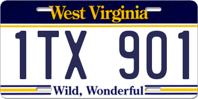 WV license plate 1TX901