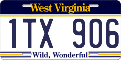 WV license plate 1TX906