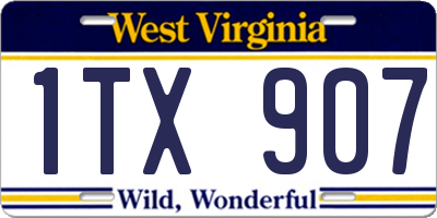 WV license plate 1TX907