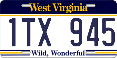 WV license plate 1TX945
