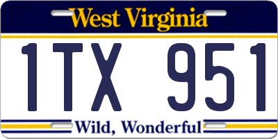 WV license plate 1TX951