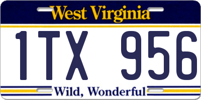 WV license plate 1TX956