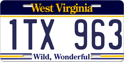 WV license plate 1TX963