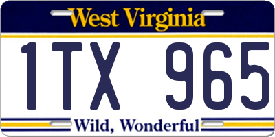 WV license plate 1TX965