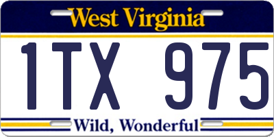WV license plate 1TX975