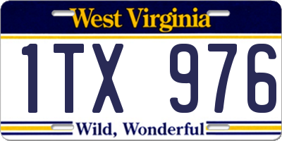 WV license plate 1TX976