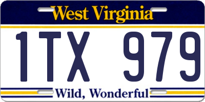 WV license plate 1TX979