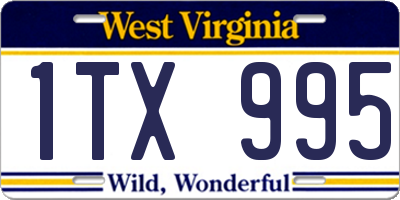 WV license plate 1TX995
