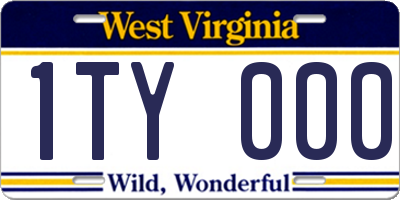 WV license plate 1TY000