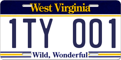 WV license plate 1TY001
